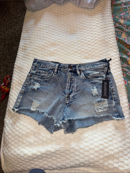 Blank NYC Pants - Blank NYC Light Blue Distressed Denim Shorts
